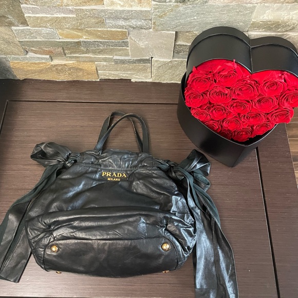 Prada Handbags - 100% authentic Prada, antique bow bag, NAPA black leather ‼️PRICE DROP